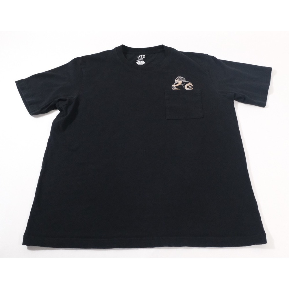 Uniqlo UT Star Wars BB-8 Pocket Graphic T-Shirt Mens Large Black Cotton Tee L